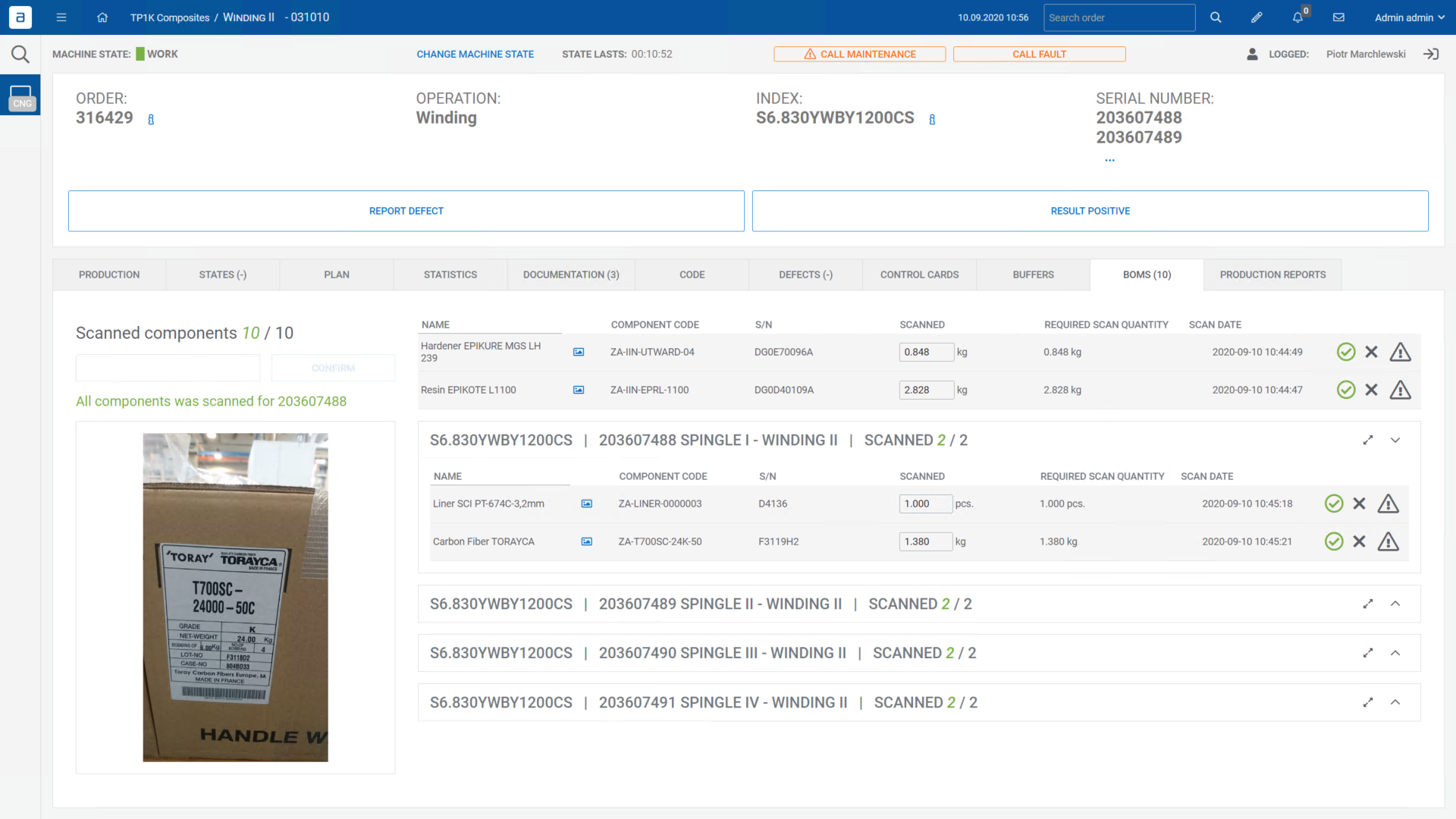 Operator Panel BOM scanning