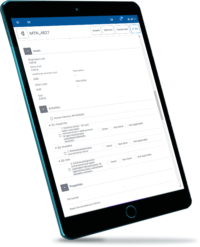 tablet with cmms screen 7 inch