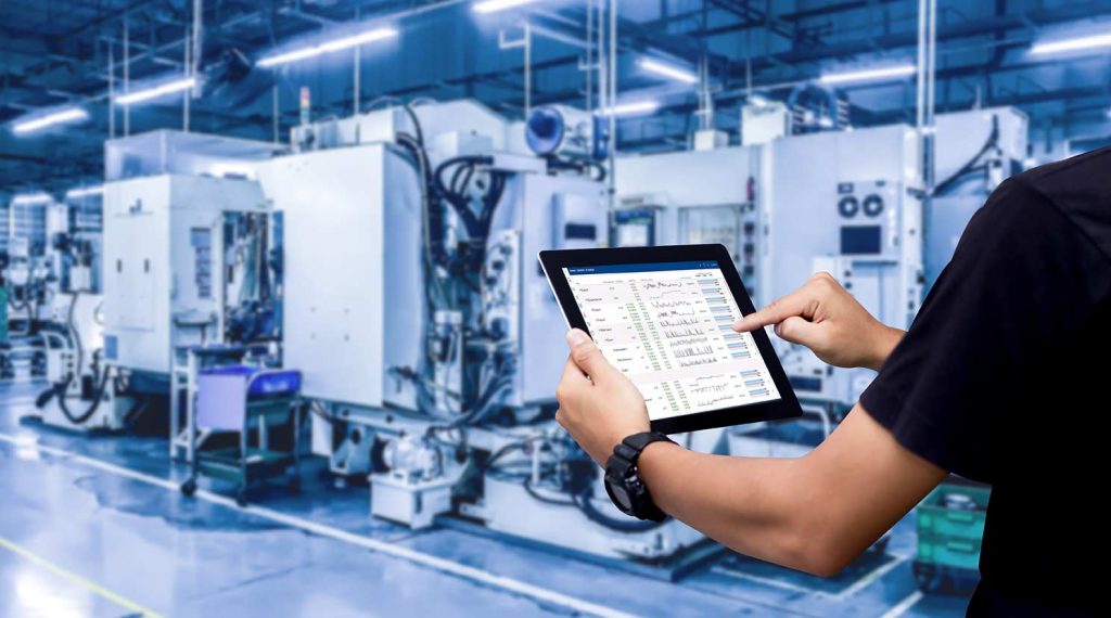 man with tablet and ems system